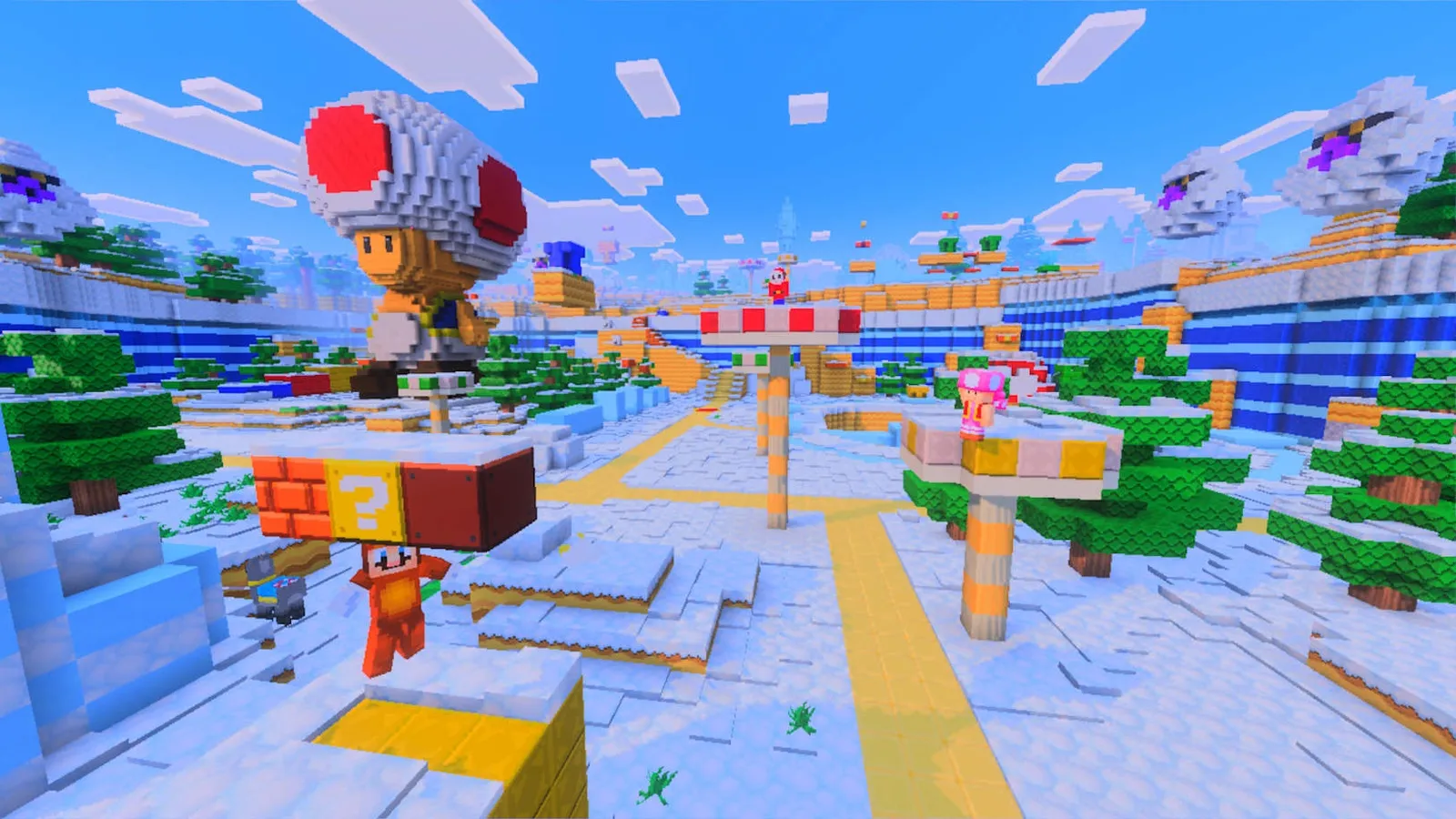 Captura oficial de Minecraft para Switch 2 mostra a apresentação visual do mundo.