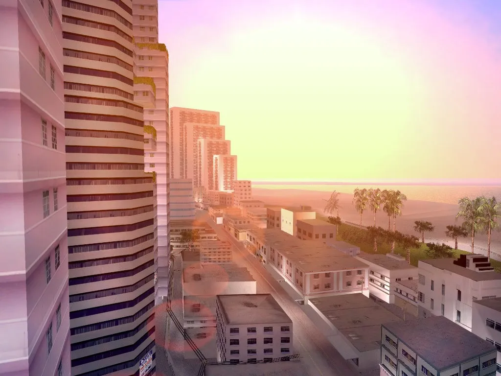 Outra cena de divulgação de Grand Theft Auto: Vice City.